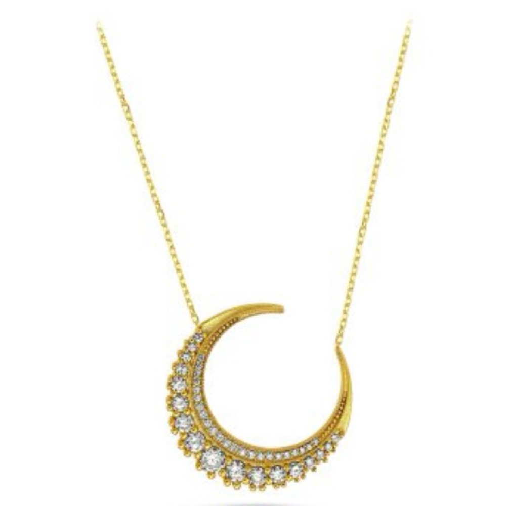 Elegant Gold Crescent Necklace